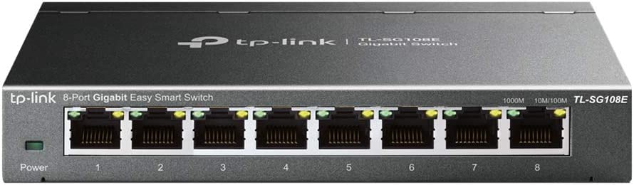 TP-Link 8 Port Gigabit Switch | Easy Smart Managed | Plug & Play | Limited Lifetime Protection | Desktop/Wall-Mount | Sturdy Metal w/ Shielded Ports | Support QoS, Vlan, IGMP and LAG (TL-SG108E) 8 Port w/ Enhanced Features