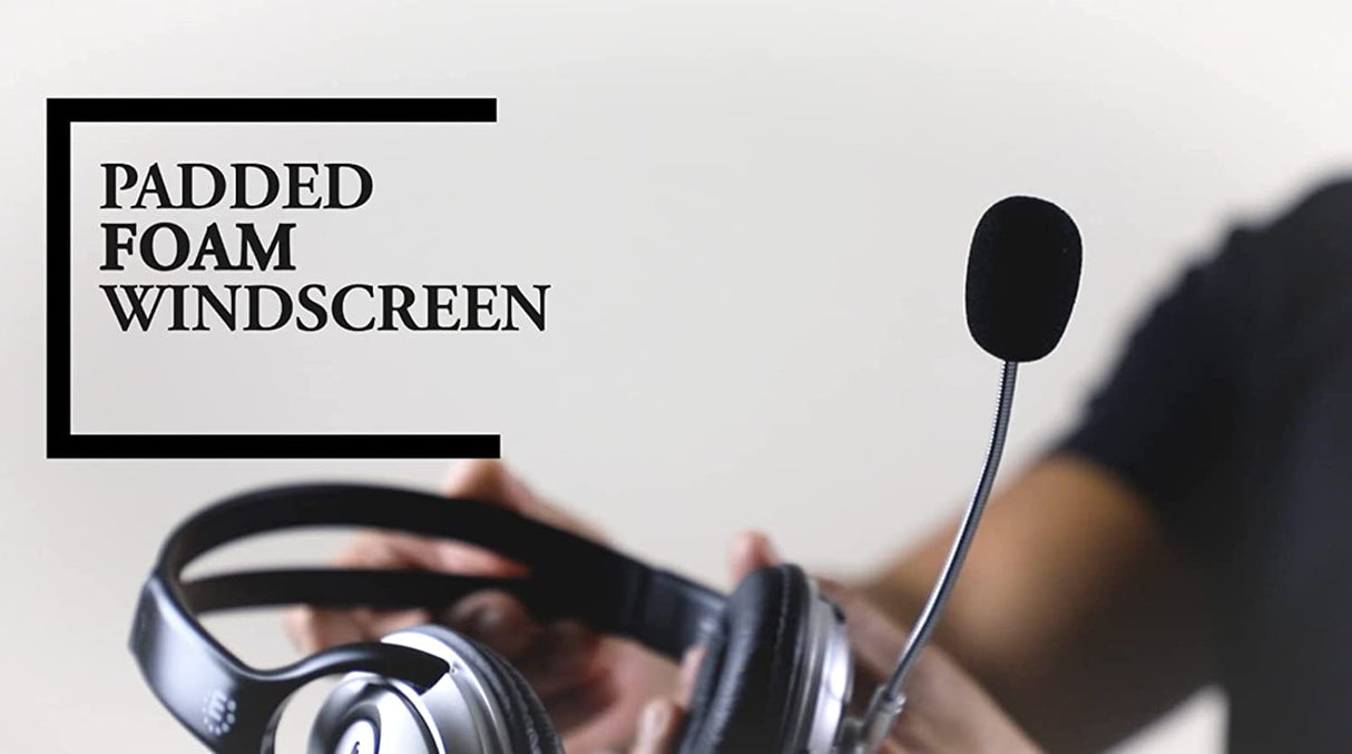 MANHATTAN Headset with Microphone – with 8 ft Long Cable, Volume Control, 3.5mm Audio and Mic Plug Jacks, Flexible Mic – for Computer, Laptop, Desktop, Call Center – 175555