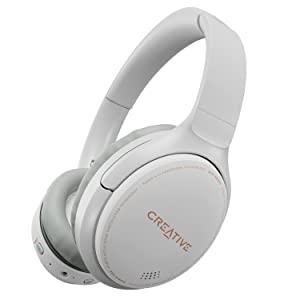 Creative Zen Hybrid (White) Wireless Over-Ear Headphones with Hybrid Active Noise Cancellation, Ambient Mode, Up to 27 Hours (ANC On), Bluetooth 5.0, AAC, Built-in Mic, Foldable
