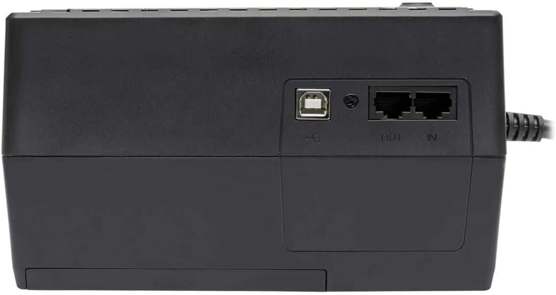 Tripp Lite 550VA UPS Battery Backup, 300W Eco Green, USB, RJ11, 8 Outlets (ECO550UPS), Black