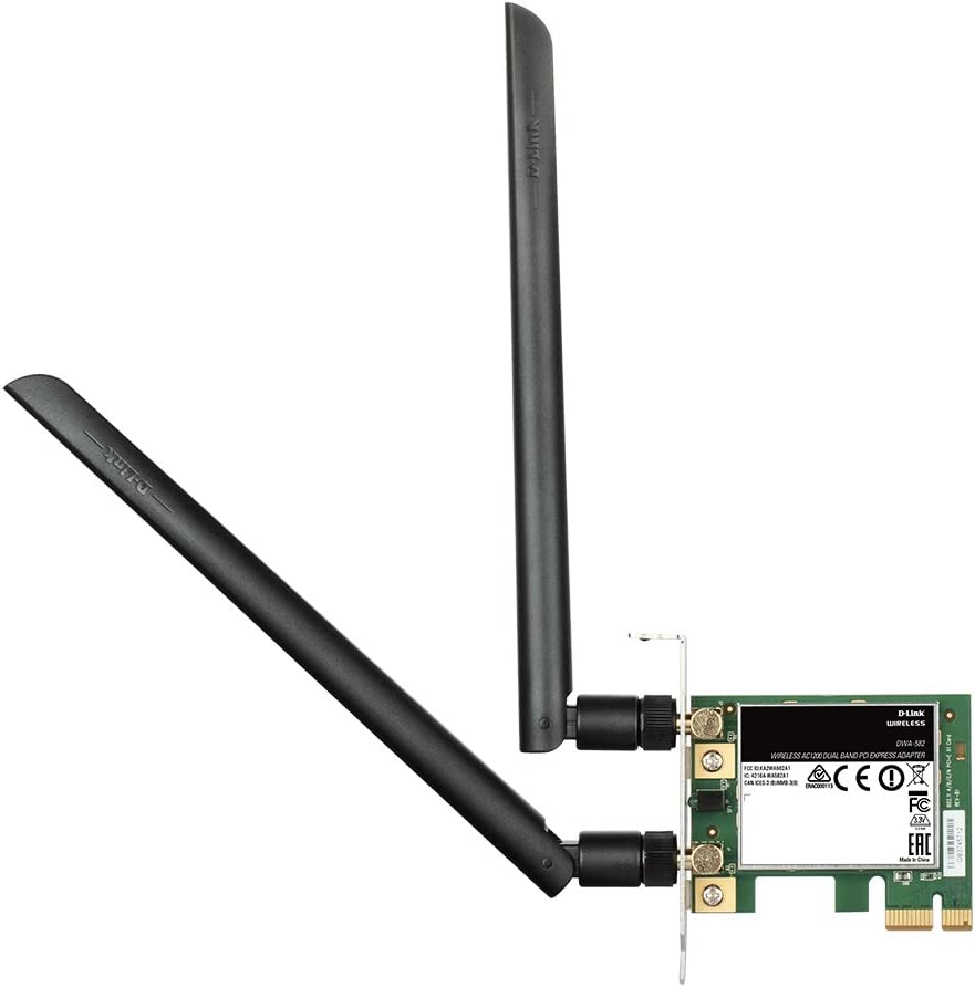 D-Link PCI Express Wireless Adapter Card AC1200 Dual Band Gigabit Ethernet Network Wi-Fi PCIe Desktop (DWA-582)