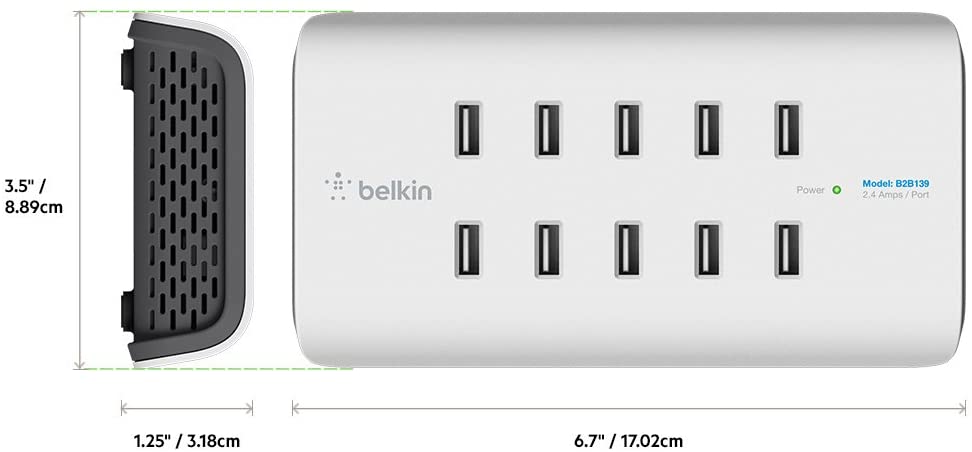 Belkin RockStar 10-Port USB Charging Station Power Strip (2.4 Amp per Port)