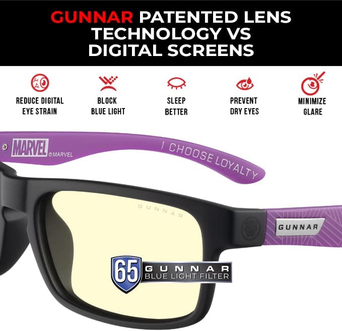 Gunnar optiks GUNNAR - Gaming Glasses - Blocks 65% Blue Light - Enigma Black Panther Amber Lens