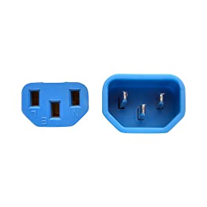 Tripp Lite 3 ft. Heavy Duty Power Extension Cord, C14 to C13, 15A, 14 AWG, Blue (P005-003-ABL) Blue 3 ft. Cord