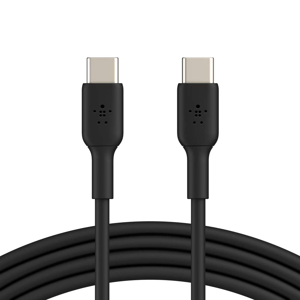 Belkin USB-C to USB-C Cable (USB-C Fast Charge Cable for S20, S10, Note10, Note9, Pixel 4, Pixel 3, iPad Pro, more) USB Type-C Cable (3.3ft/1m, black) Cable 3.3 feet Black