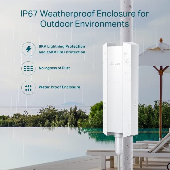 TP-Link EAP610-Outdoor | Omada WiFi6 AX1800 Wireless Gigabit Outdoor Access Point | Support Mesh, OFDMA, Seamless Roaming & MU-MIMO | PoE+ Powered | IP67 | SDN Integrated | Cloud Access & App AX1800, Outdoor
