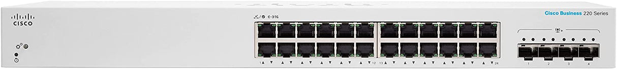 CISCO DESIGNED CBS220-24T-4X Smart Switch | 24 Port GE | 4x10G SFP+ | 3-Year Limited Hardware Warranty (CBS220-24T-4X-NA) 24-port GE / 4 x 10G uplinks