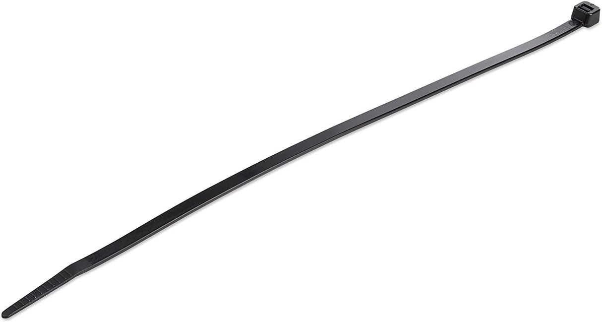 StarTech.com 10"(25cm) Cable Ties - 1/8"(4mm) Wide, 2-5/8"(68mm) Bundle Diameter, 50lb(22kg) Tensile Strength, Nylon Self Locking Zip Ties w/Curved Tip, 94V-2/UL Listed, 1000 Pack - Black 10 in | 50 lbs (22kg) Standard w/Self Locking 1000