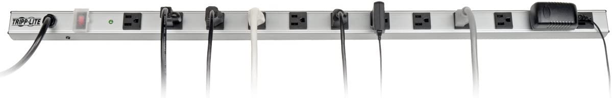Tripp Lite 12 Outlet Power Strip with Surge Protection, 15ft. Cord, Metal, 36 in. length, (SS3612),Gray