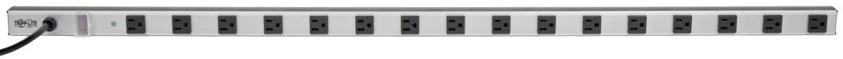Tripp Lite 16 Outlet Surge Protector Power Strip, 15ft Long Cord, Metal, SS7415-15, Silver 16 Outlet Power Strip