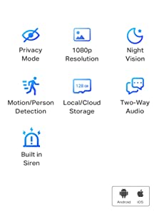 TP-Link Tapo 1080P Indoor Security Camera for Baby Monitor, Dog Camera w/ Motion Detection, 2-Way Audio Siren, Night Vision, Cloud & SD Card Storage, Works w/ Alexa & Google Home (Tapo C100) 1080P 1-Pack