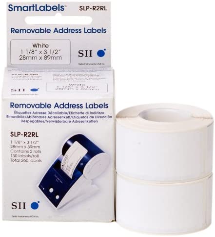 Seiko Instruments Removable Address Labels for Smart Label Printers (SLP-R2RL)