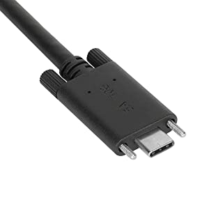 Targus 1M USB-C Male with Screw to USB-C Male Cable with USB-A Tether, Black (ACC1133GLX) USB-C Male to USB-C Male with USB-A Tether