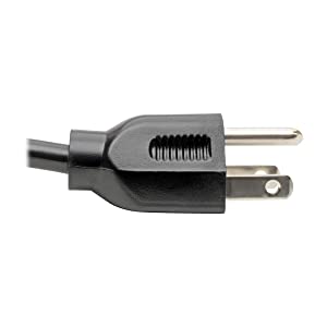 Tripp Lite Standard Computer Power Cord 10A,18AWG (NEMA 5-15P to Left Angle IEC-320-C13) 6-ft.(P006-006-13LA),Black 6 ft. Left Angle Power Cord