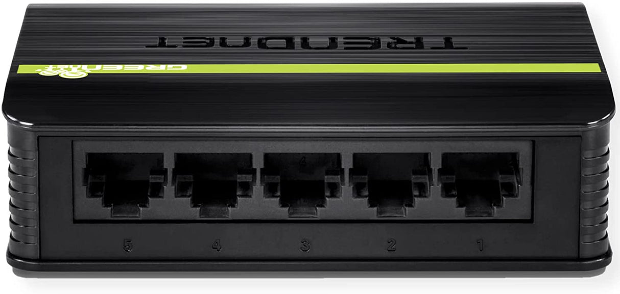 TRENDnet 5-Port Unmanaged 10/100 Mbps GREENnet Ethernet Desktop Plastic Housing Switch, 5 X 10/100 Mbps Ports, 1Gbps Switching Capacity, TE100-S5 5-Port Fast Ethernet