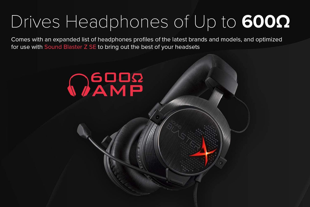 Creative Sound Blaster Z SE Internal PCI-e Gaming Sound Card and DAC, 24-bit / 192 kHz, 116 dB SNR, ASIO, 600O Headphones Amp, Mic EQ, Discrete 5.1 / Virtual 7.1, Supports Dolby Digital Live, DTS With 11 Mic EQ Presets via Software