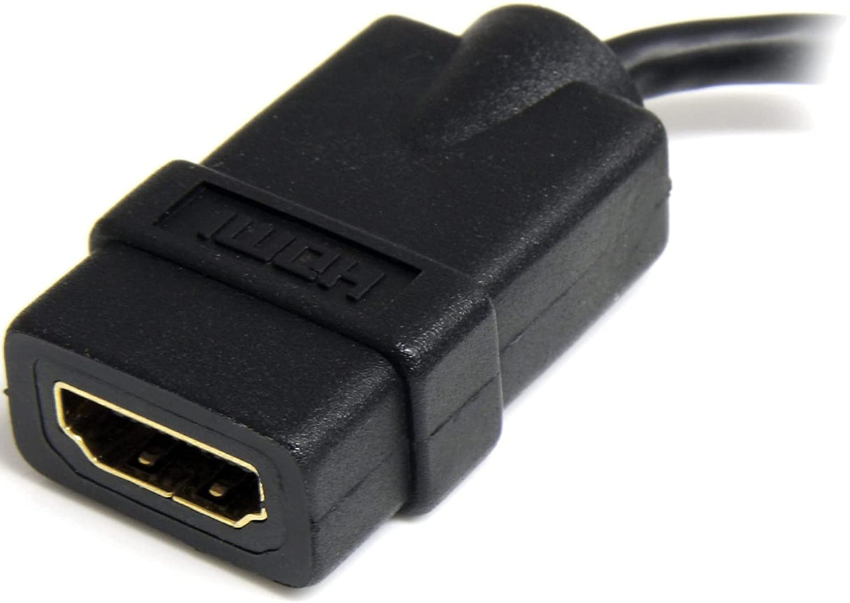 StarTech.com Micro HDMI to HDMI Adapter - 4K 30Hz Video - Durable High Speed Micro HDMI Type-D to HDMI 1.4 Converter/Cable Adapter Dongle - Ultra HD HDMI Monitors, TVs & Displays - M/F (HDADFM5IN) HDMI to Micro HDMI 5in