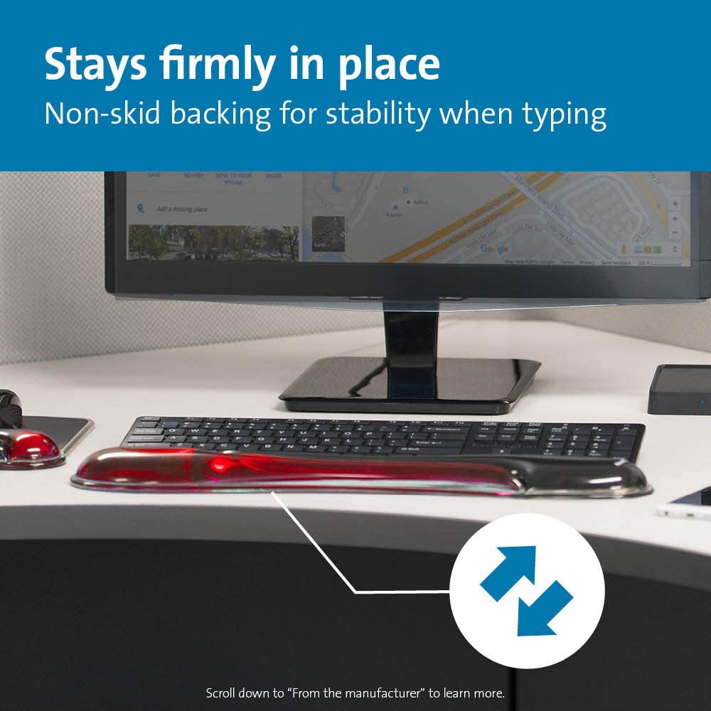 Kensington Duo Gel Keyboard Wrist Rest - Red (K62398AM) Red Red KB Wrist Rest