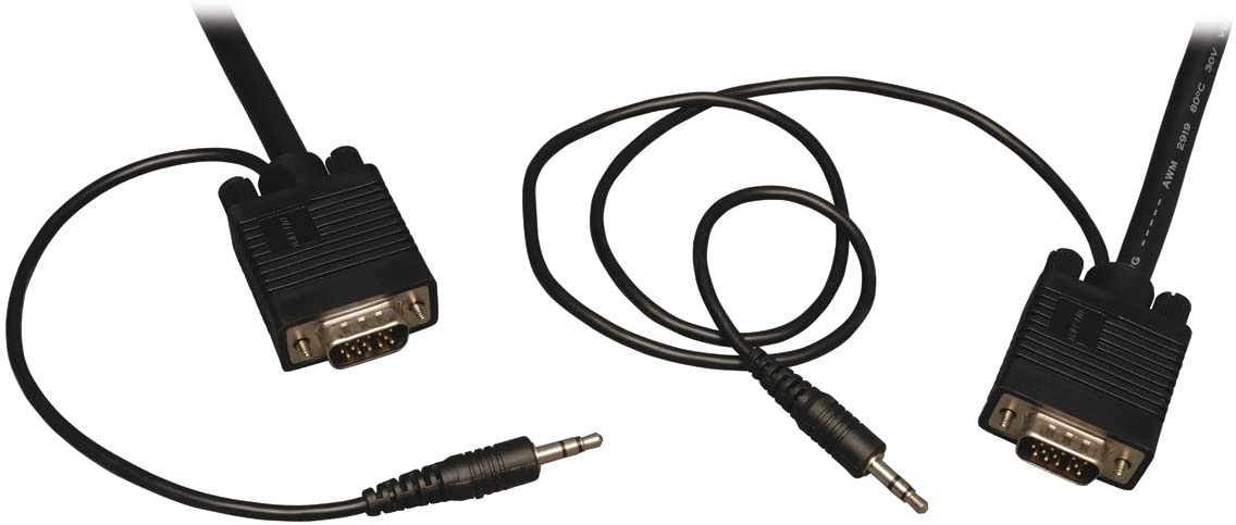 Tripp Lite VGA Coax Monitor Cable with audio, High Resolution cable with RGB coax (HD15 and 3.5mm M/M) 15-ft.(P504-015) 15 feet