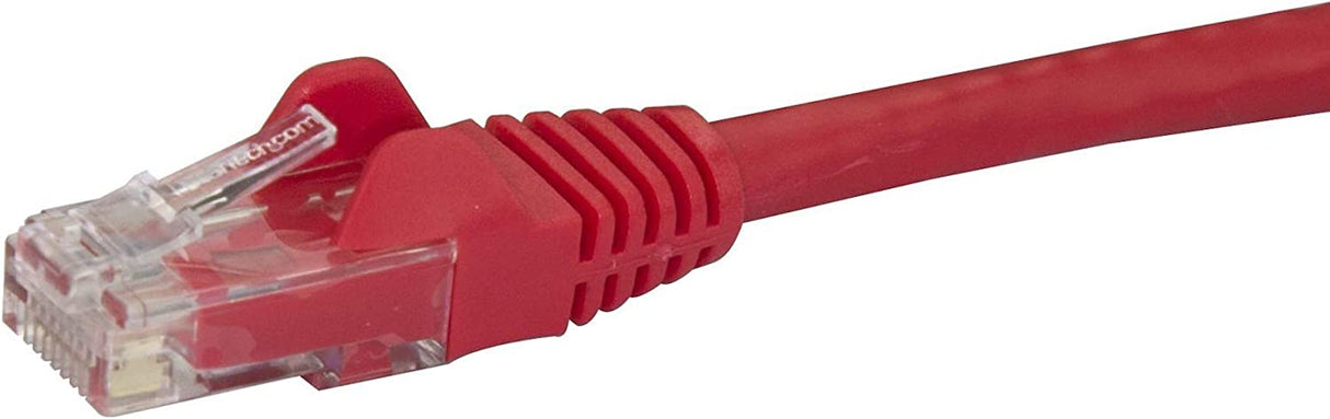 StarTech.com 35ft CAT6 Ethernet Cable - Red CAT 6 Gigabit Ethernet Wire -650MHz 100W PoE RJ45 UTP Network/Patch Cord Snagless w/Strain Relief Fluke Tested/Wiring is UL Certified/TIA (N6PATCH35RD) Red 35 ft / 10.6 m 1 Pack