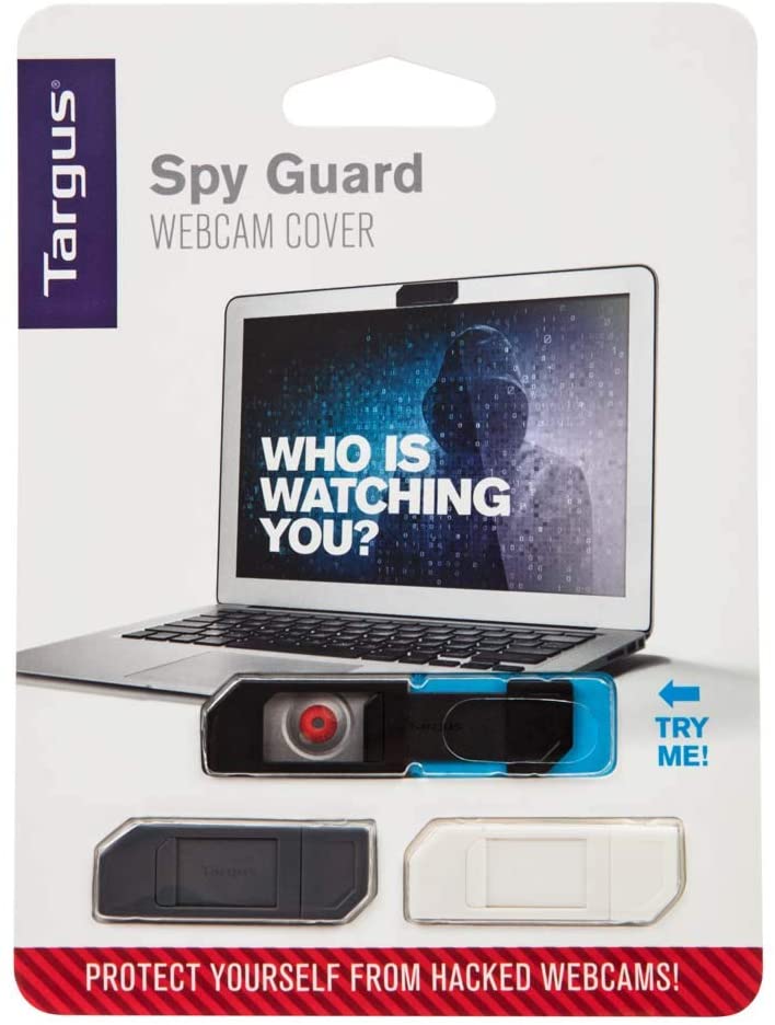 Targus Spy Guard Sliding Webcam Cover on Laptop and Camera Devices for Visual Viewing Security Protection and Anti-Hack Prevention - 3 Pack, Black, Gray, and White (AWH012US) 3-pack