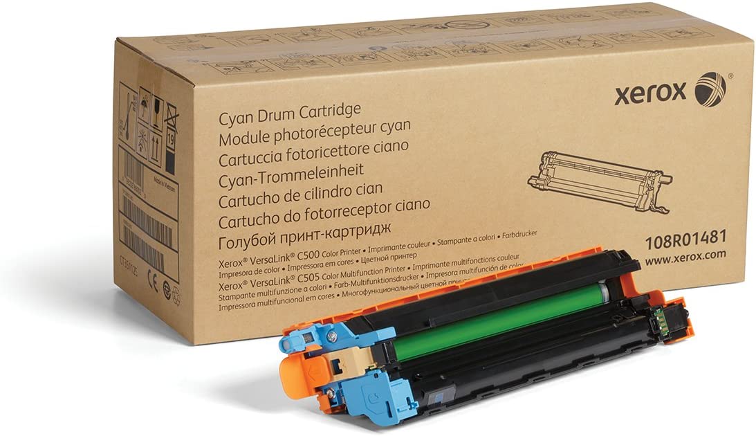 Xerox Genuine Cyan Drum Cartridge 108R01481-40 000 Pages for Use in Versalink C500/C505 Toner, Standard Capacity