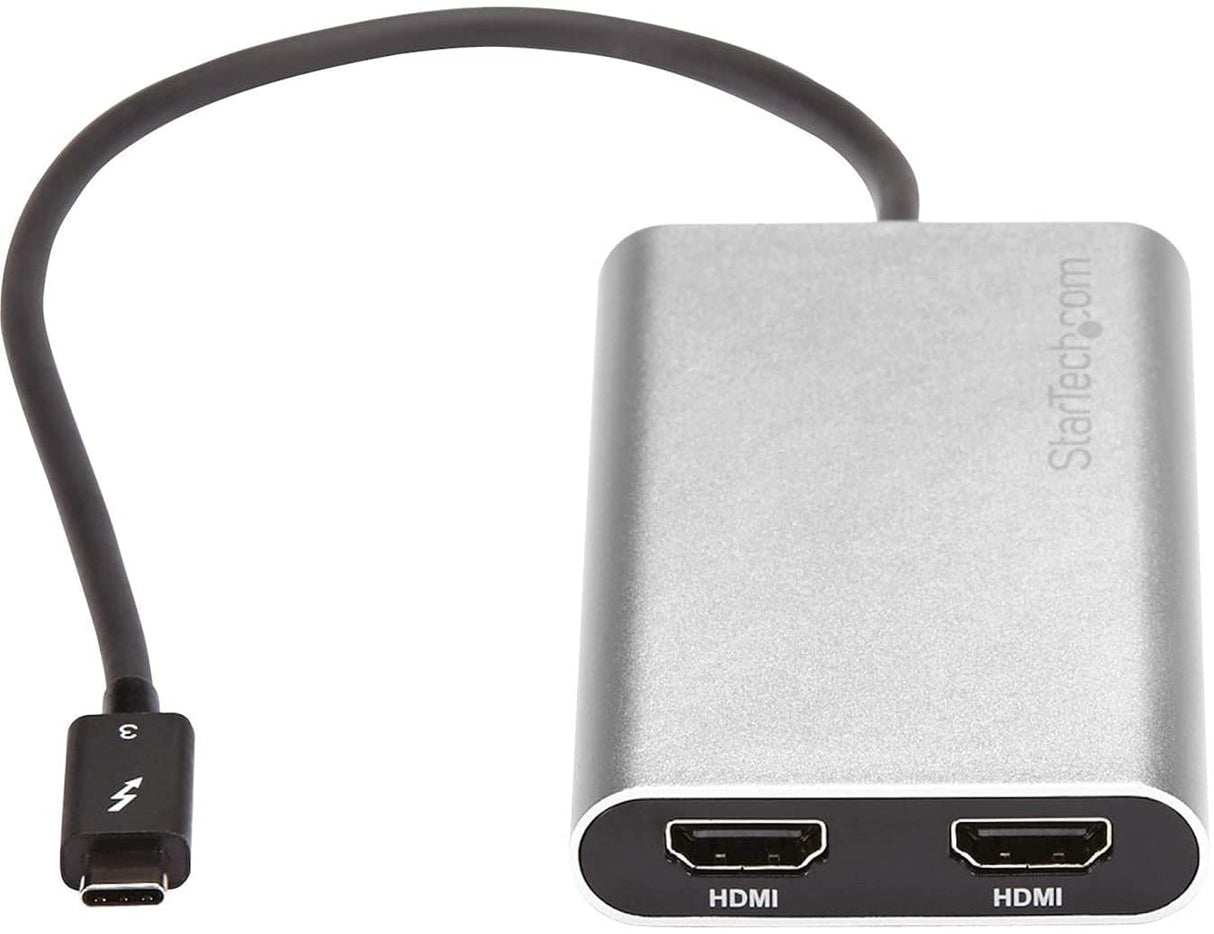 StarTech.com Thunderbolt 3 to Dual HDMI 2.0 Adapter - 4K 60Hz Thunderbolt 3 Certified - Dual Monitor HDMI Video Converter Adapter - Mac & Windows compatible - Dual 4K Display HDMI (TB32HD24K60) 2x HDMI (Dual 4K)