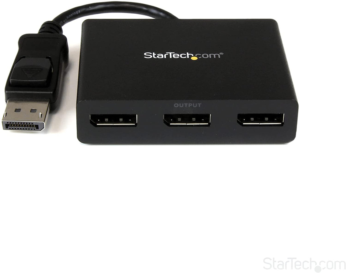 StarTech.com 3-Port Multi Monitor Adapter - DisplayPort 1.2 MST Hub - Dual 4K 30Hz & 1x 1080p - Video Splitter for Extended Desktop Mode on Windows PCs Only - DP to 3x DP Monitors (MSTDP123DP) DisplayPort 1.2 to 3x DisplayPort