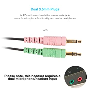 Cyber Acoustics - AC-201 Stereo Headset with Separate Headphone and Microphone Jacks, Great for K12 School Classroom and Education (AC-201) Silver