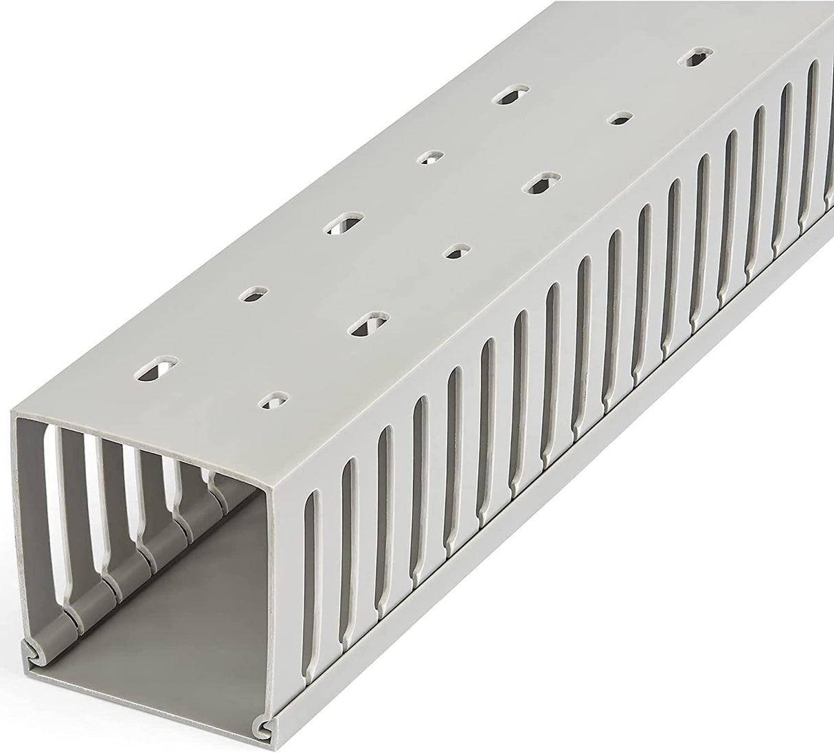 StarTech.com Open Slot Cable Management Raceway with Cover, 3"(75mm) W x 3"(75mm) H - 6.5ft(2m) Length - 1/4"(8mm) Slots, PVC Network Cable Hider/Wall Wire Duct, Max 200 Cables, UL Listed (CBMWD7575) 3"x79.2"x3"