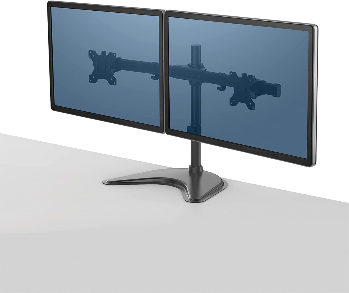 Fellowes 8043701 Professional Series Free Standing Computer Monitor Stand for 2 Monitors with Horizontal Monitor Arms, 27 Inch Monitor Capacity Double Arm