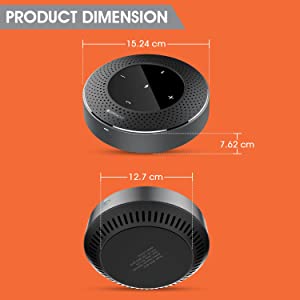 Spracht Conference Mate Pro Speaker, Conference Speaker, Conference Microphone, 6 Mics, 360° Omnidirectional Microphone Intelligent DSP Noise Reduction for Video Meeting, Bluetooth 5 Speaker