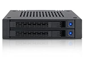 ICY DOCK 2 x 2.5 SAS/SATA HDD/SSD Mobile Rack for External 3.5” Bay | ExpressCage MB742SP-B Dual BAY HDD