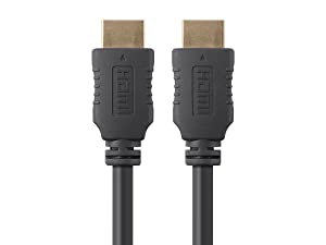Monoprice HDMI High Speed Cable - 6 Feet - Black, 4K@60Hz, HDR, 18Gbps, YUV 4:4:4, 28AWG - Select Series