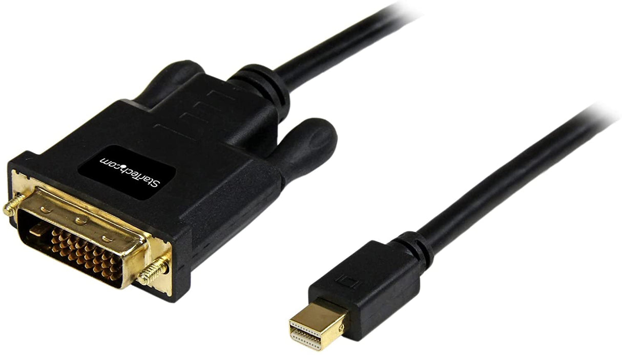 StarTech.com 6ft (1.8m) Mini DisplayPort to DVI Cable - Mini DP to DVI Adapter Cable - 1080p Video - Passive mDP 1.2 to DVI-D Single Link - mDP or Thunderbolt 1/2 Mac/PC to DVI Monitor (MDP2DVIMM6B) 6 ft / 2m Black