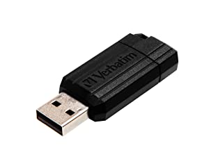 Verbatim 8GB Pinstripe USB Flash Drive - Black Black 0.4" x 0.8" x 2.1"