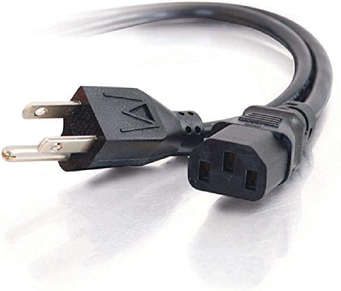 C2g/ cables to go C2G Power Cord, Replacement Power Cable, 3 Pin Connector, Universal Power Cord, 5-15P to C13, 18 AWG, Black, 2 Feet (0.60 Meters), Cables to Go 29925
