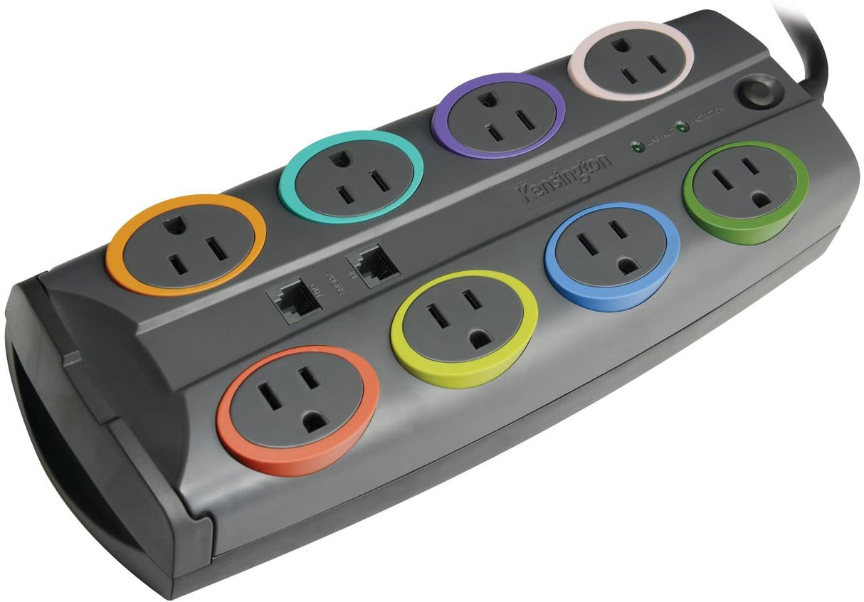 Kensington SmartSockets 8-Outlet, 8-Foot Cord, & 3090 Joules Premium Surge Protector (K62691NA) Premium (3090 Joules)