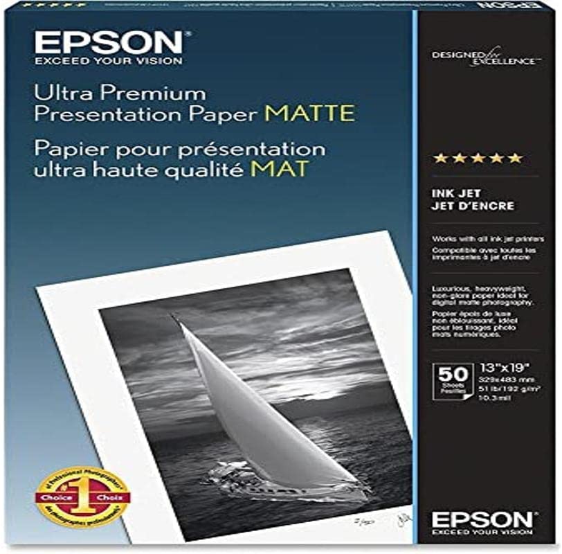 Epson Ultra Premium Presentation Paper MATTE (13x19 Inches, 50 Sheets) (S041339)