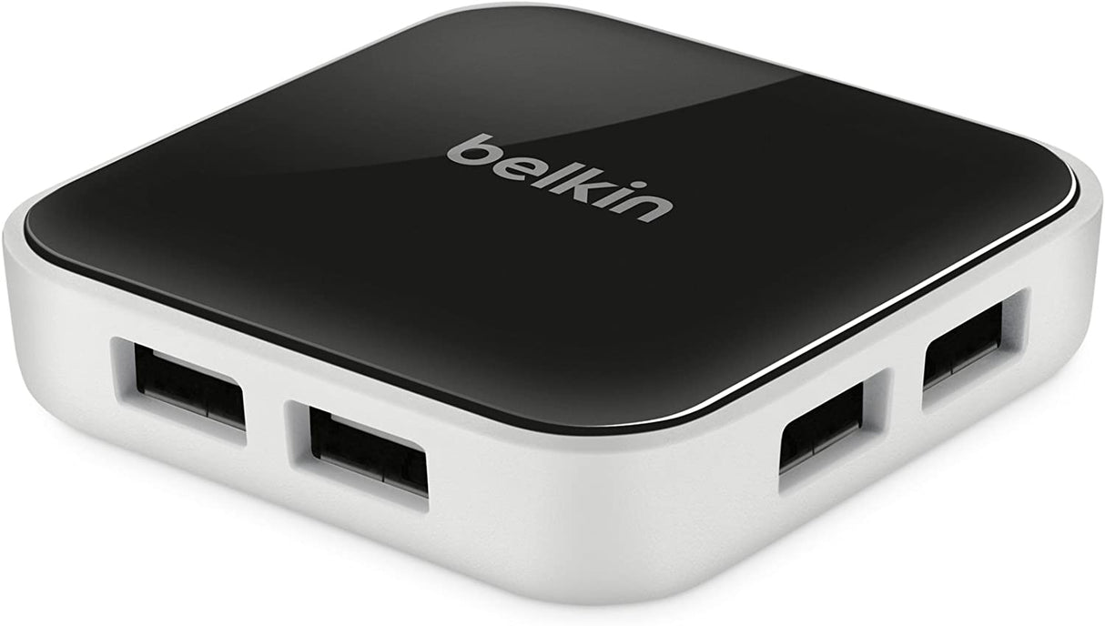 Belkin 7-Port Plug-and-Play Powered Desktop Hub with USB-A Ports 7-Port Desktop Black and White