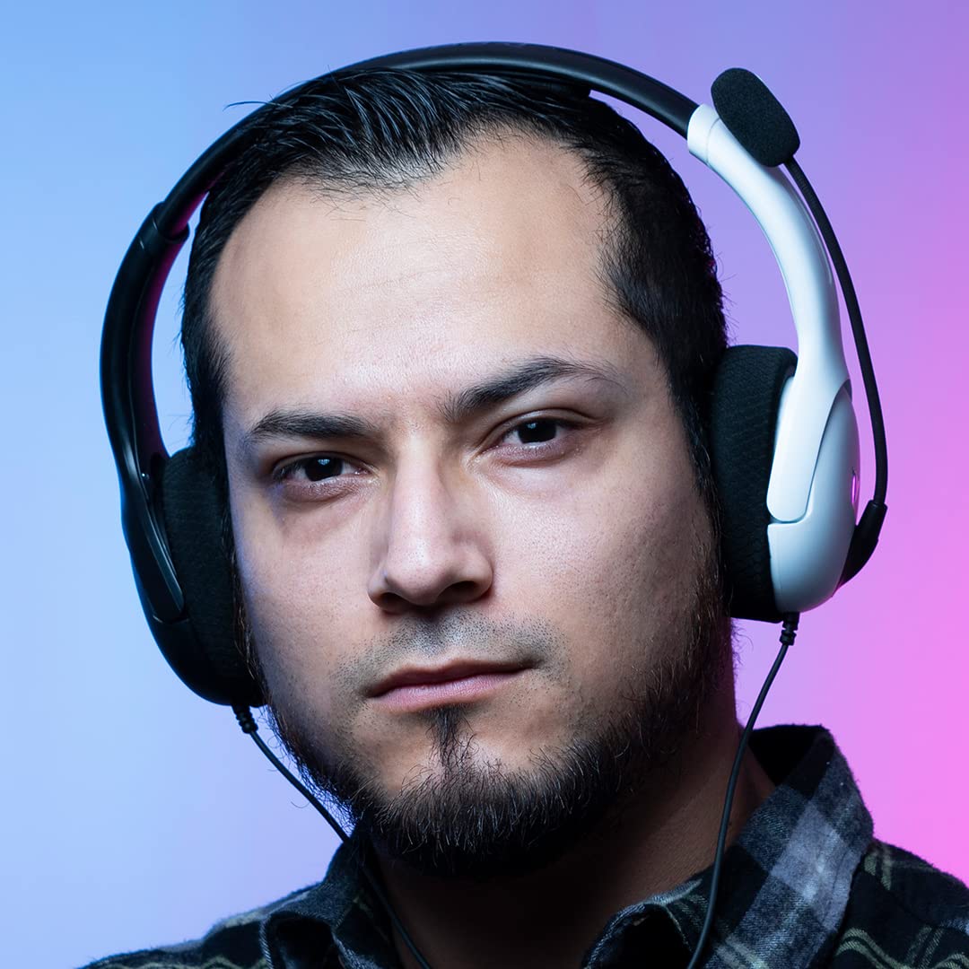 PDP Gaming LVL40 Stereo Headset with Mic for Switch OLED - Noise Cancelling Microphone - Black & White - Nintendo Switch Black/White Headset