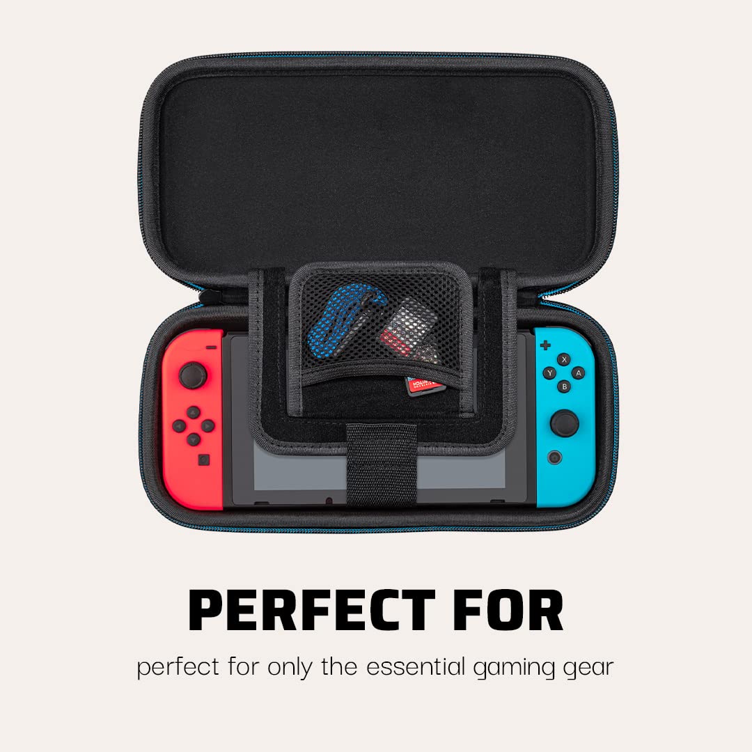 PDP Gaming Officially Licensed Switch Slim Deluxe Travel Case - Mario - Semi-Hardshell Protection - Protective PU Leather - Holds 14 Games & Console - Works with Switch OLED & Lite - Perfect for Kids Power Pose Mario