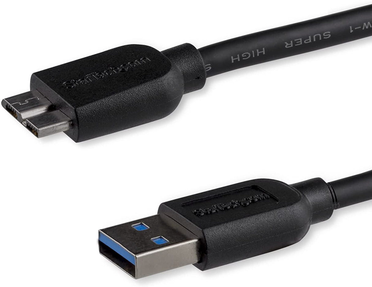 StarTech.com 0.5m 20in Slim USB 3.0 A to Micro B Cable M/M - Mobile Charge Sync USB 3.0 Micro B Cable for Smartphones and Tablets (USB3AUB50CMS) 20in / 50cm