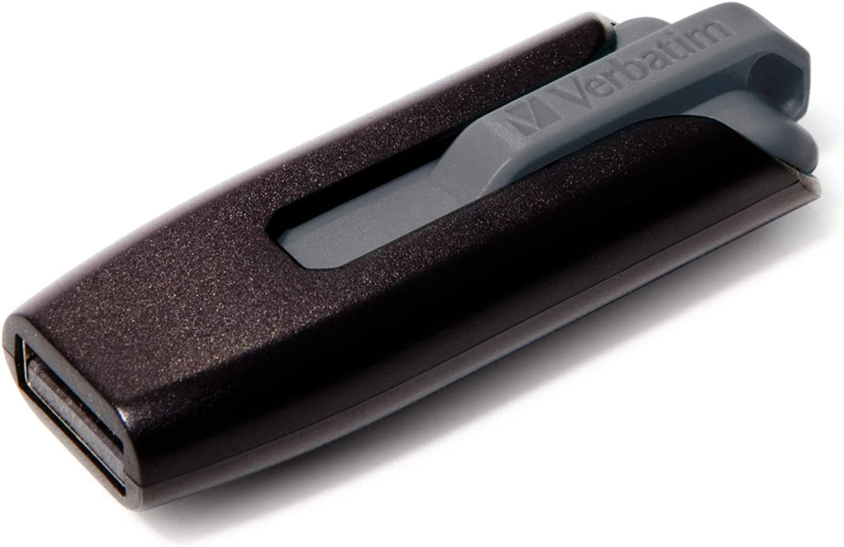 Verbatim 128GB USB 3.0 Store 'n' Go V3 Flash Drive - Cap-Less & PC / Mac Compatible - Gray