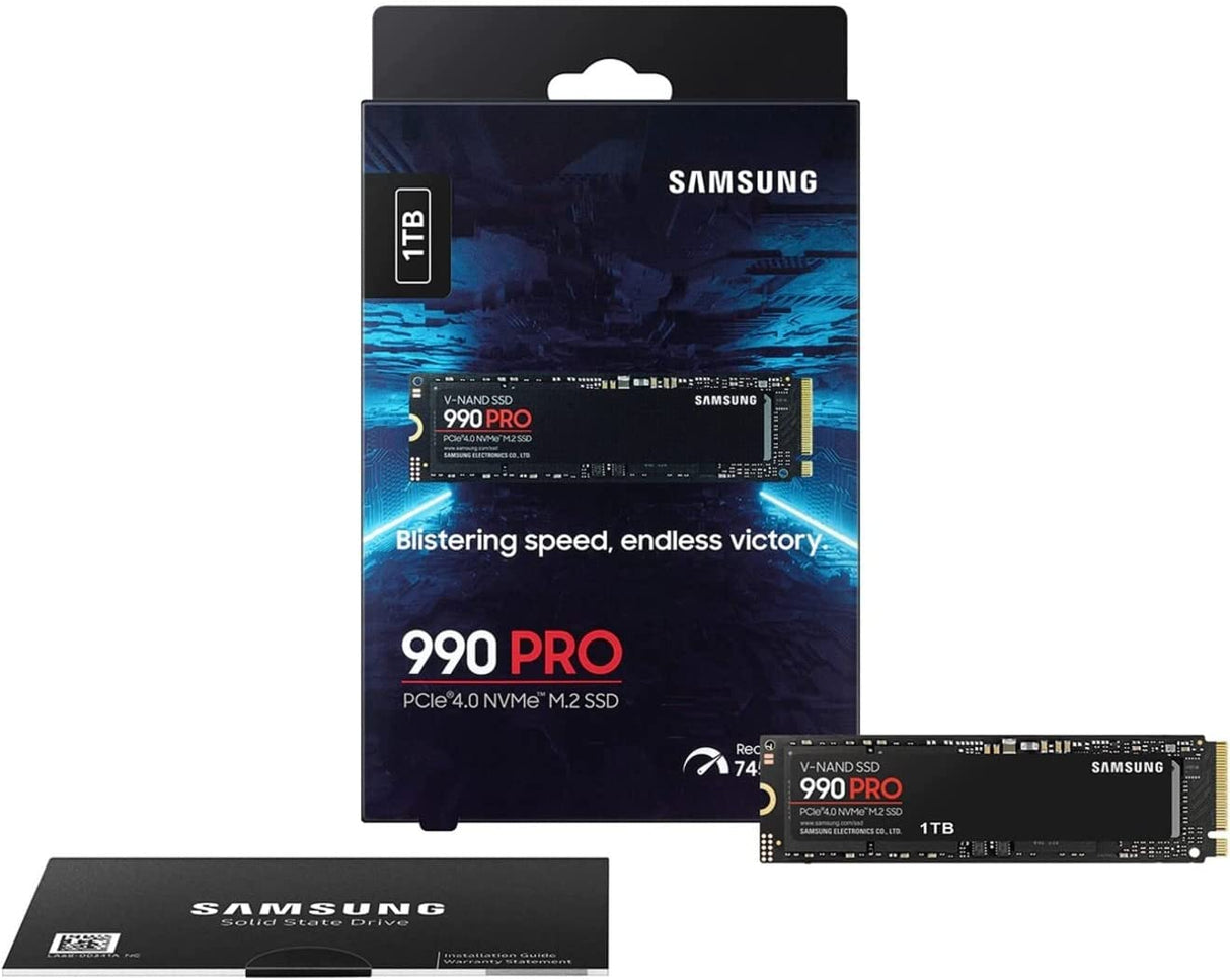 SAMSUNG 990 PRO SSD 1TB PCIe 4.0 M.2 Internal Solid State Hard Drive, Fastest Speed for Gaming, Heat Control, Direct Storage and Memory Expansion for Video Editing, Heavy Graphics, MZ-V9P1T0B/AM