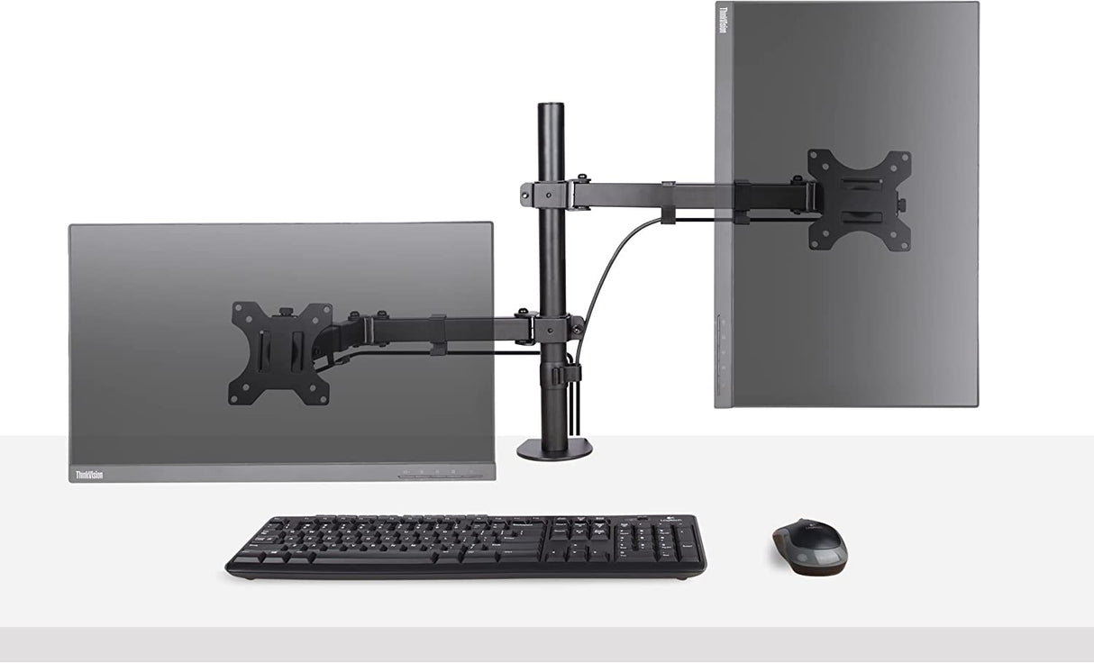 StarTech.com Monitor Arm with VESA Laptop Tray, For a Laptop (4.5kg/9.9lb) and a Single Display up to 32" (8kg/17.6lb), Black, Adjustable Laptop Arm Mount, C-clamp/Grommet Mount (A2-LAPTOP-DESK-MOUNT) Black Dual Joint Arm - Monitor & Laptop