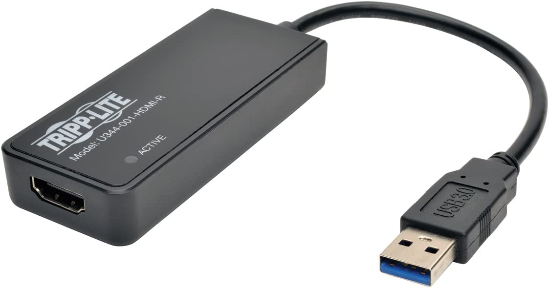 Tripp Lite USB 3.0 SuperSpeed to HDMI Dual Monitor External Video Graphics Card Adapter 512 MB SDRAM - 2048x1152,1080p(U344-001-HDMI-R)