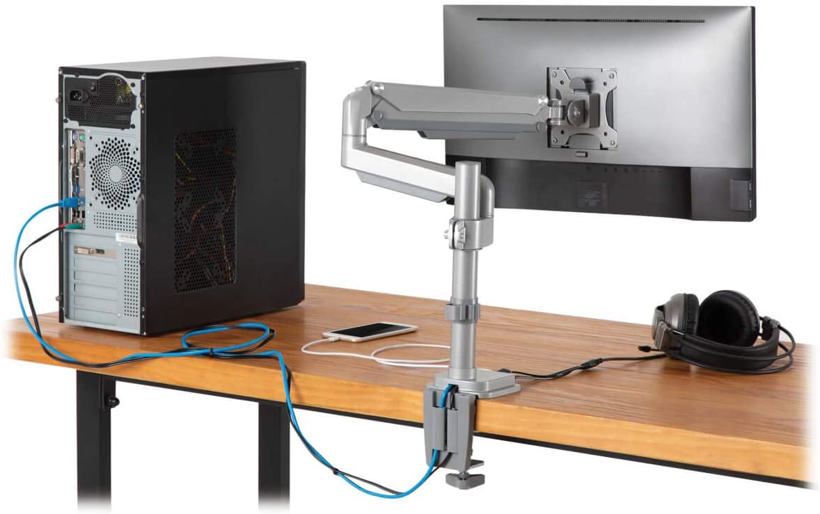 Tripp Lite Display Monitor TV Desk Mount Flex Arm Clamp USB & Audio 17"-32" (DDR1732SAL)
