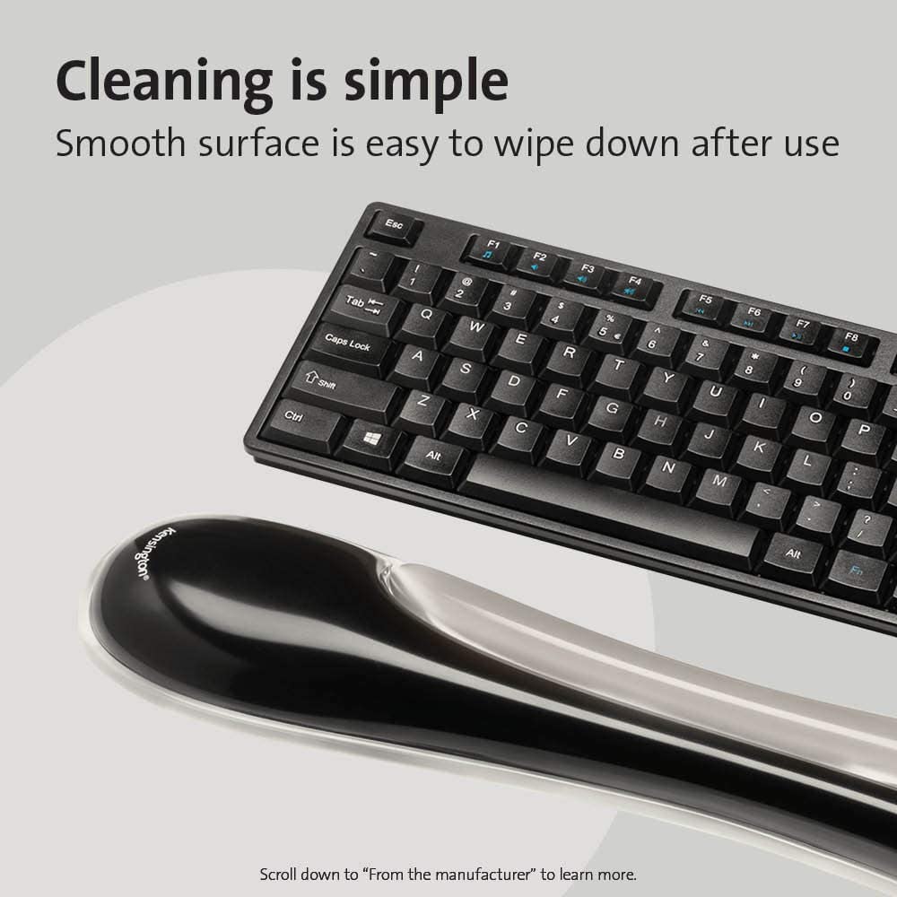 Kensington Duo Gel Keyboard Wrist Rest - Gray (K62395US) Grey Keyboard Wrist Rest