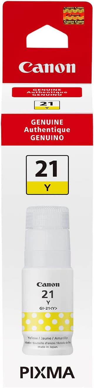 Canon GI-21 Yellow Ink Bottle, Compatible to G3260, G2260 and G1220 Supertank Printers